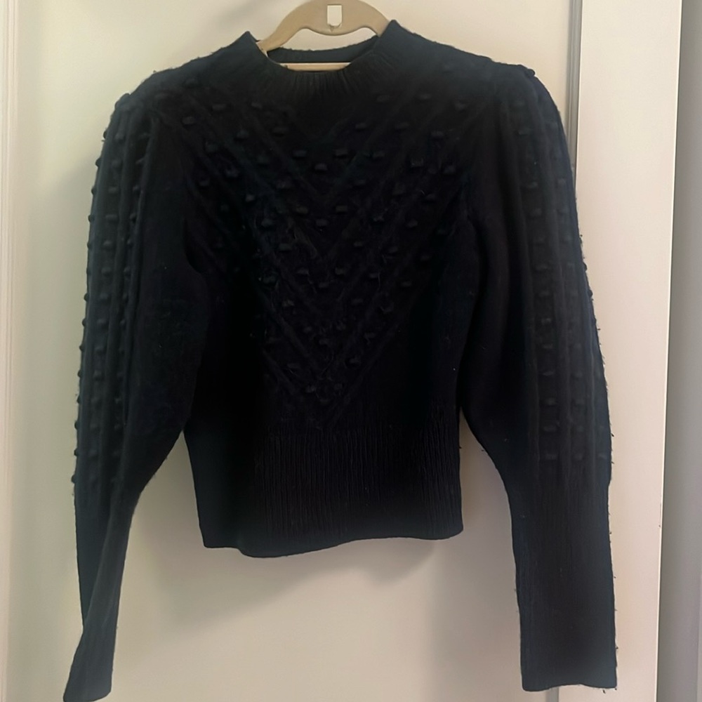 THE KOOPLES Paris sweater with bubble detail  - navy